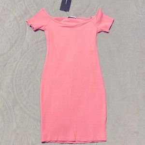 Desiree off shoulder dress- Pink/Size Medium